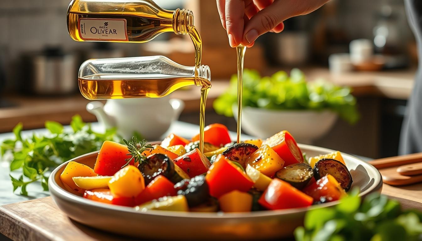 Balanced healthy meal prepared in a home kitchen