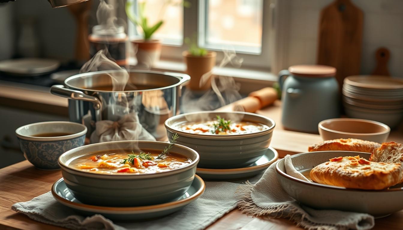 Seasonal meal prepared in a home kitchen
